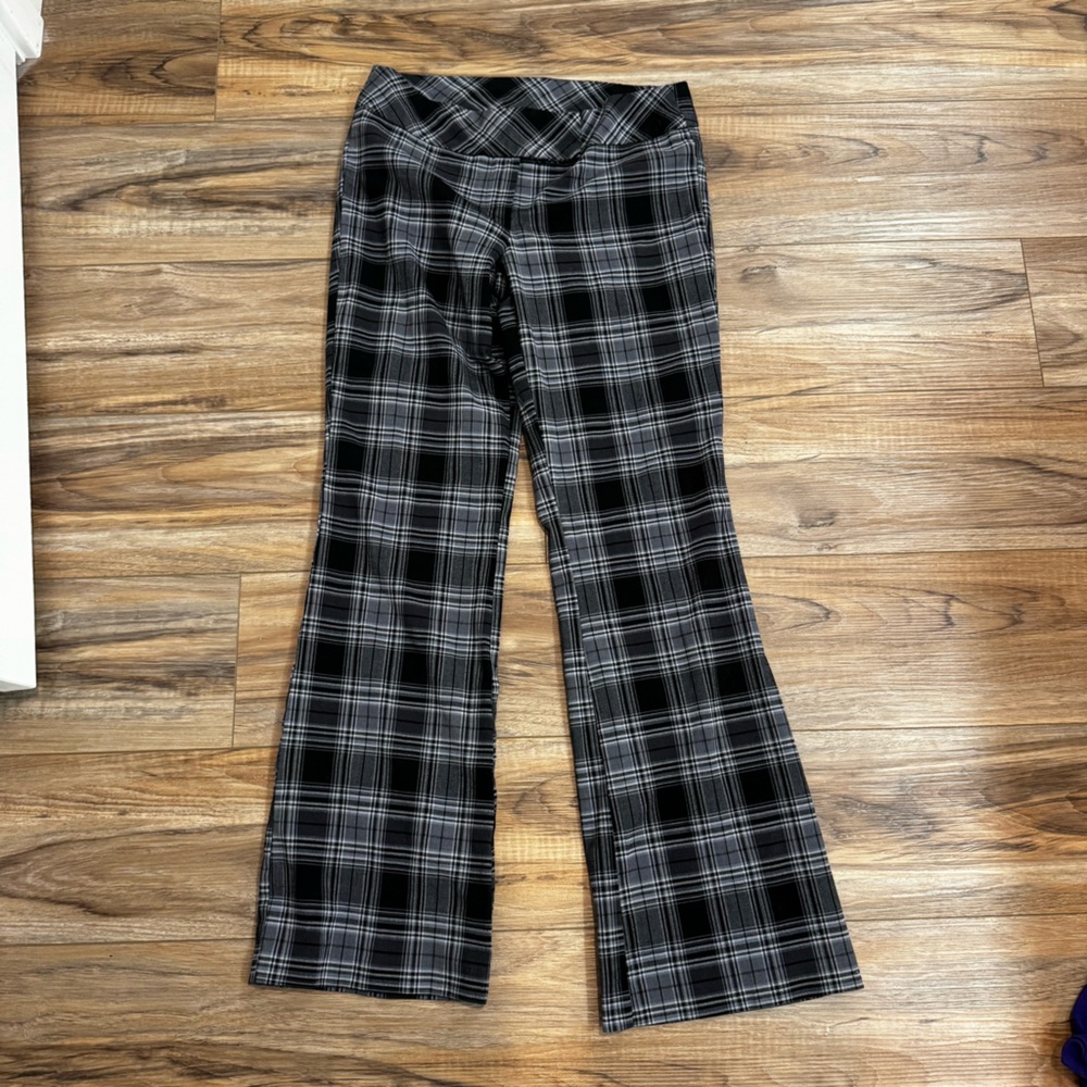 Black and Gray Plaid Pants